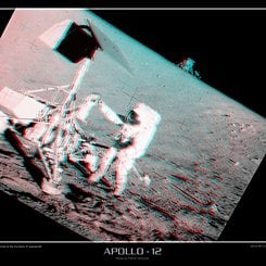 Apollo 12 and Surveyor 3 Stereo View