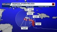 Tropical Storm Melissa on track to become major hurricane in Caribbean