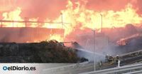 El incendio en una nave de Güímar alcanza el nivel 3: hay una persona afectada leve por inhalación de humo