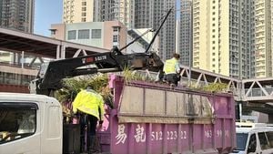 Crane Truck Disrupts Light Rail Service In Tin Shui Wai