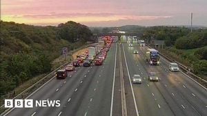Overturned Car Shuts Down M1 Southbound In Bedfordshire
