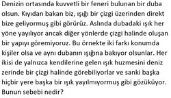 Deniz üzerindeki bir ışık kaynağı neden bulunulan yöne özgünmüş gibi çizgisel gözükür?