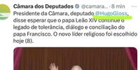 Hugo Motta brinca após ser confundido com Hugo Gloss: 