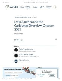 ACLED Regional Overview Latin America and the Caribbean: October 2025 - Argentina