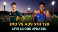 India vs Australia LIVE SCORE UPDATES 5th T20I: Play stopped due to lightning in Brisbane