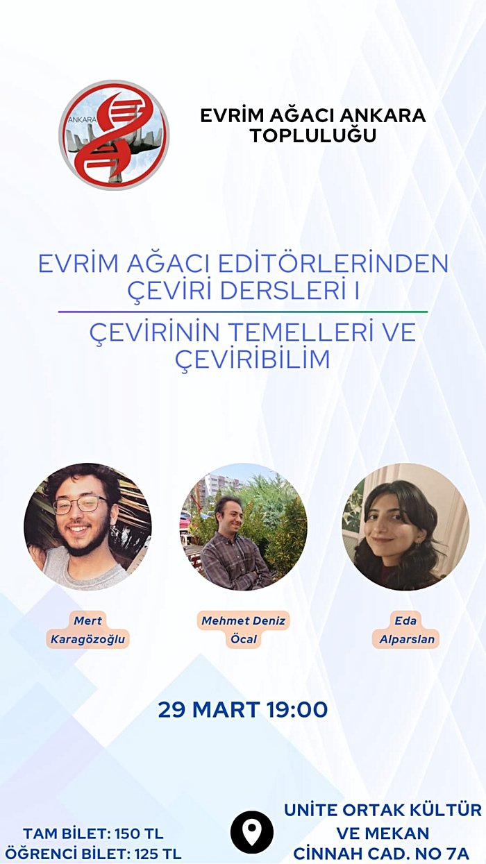 Evrim Ağacı Editörlerinden Çeviri Dersleri I