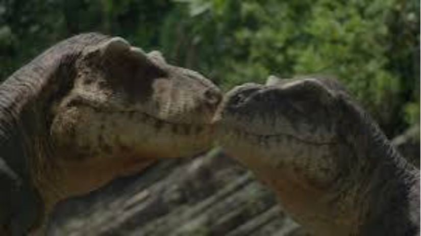 Prehistorik planet belgeseli kur yapan trex çifti