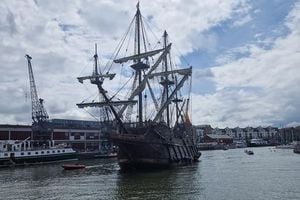 Spanish Galleon Galeón Andalucía Arrives In Bristol Harbour
