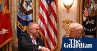 Albanese at the White House: Trump endorses Aukus, signs $8.5bn rare earths deal and calls PM ‘great leader’