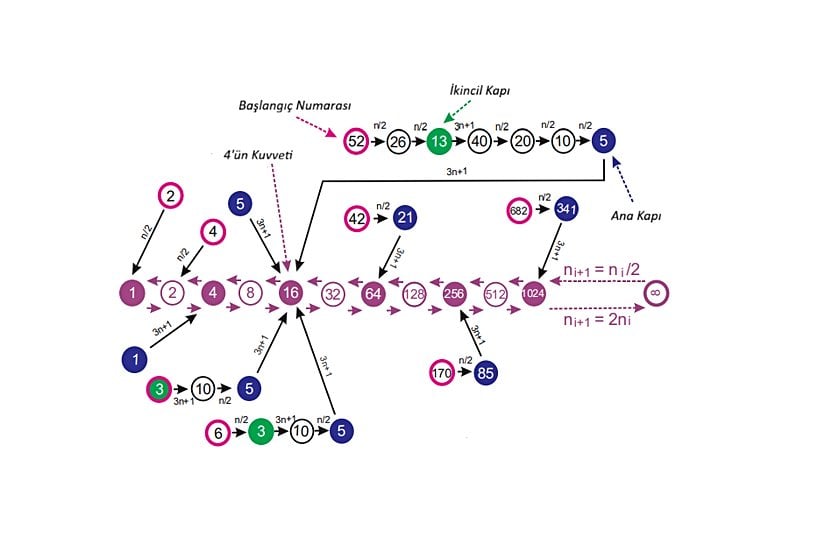 Başlangıç sayısı ne olursa olsun, ortaya çıkan dizi 1 sayısına yakınsayacaktır.