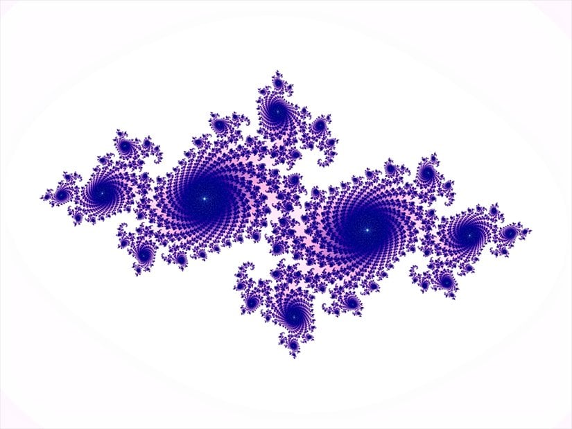 Gaston Julia'nın yazdığı Julia kümesinin bilgisayarda oluşturduğu fraktal şekillerden biri.