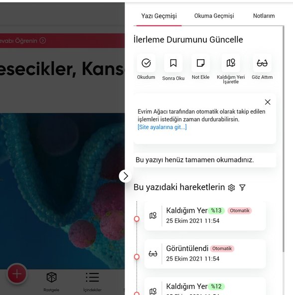 "Not ekle" seçeneğine tıkladıktan sonra gelen sayfa.