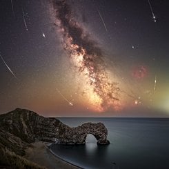 Perseid Meteors from Durdle Door