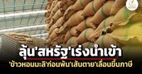 ‘สมาคมส่งออกข้าว’ลุ้นสหรัฐฯเร่งนำเข้า‘หอมมะลิ’ ก่อนพ้นเส้นตาย‘ทรัมป์’เลื่อนขึ้นภาษีไทย
