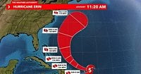 Hurricane Erin rapidly intensifies into a Category 5 hurricane