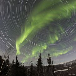 Yukon Aurora with Star Trails