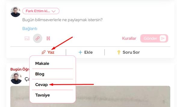 Sorulmuş sorulara cevaplar girmek isterseniz, Yaz altından Cevap'a tıklayabilirsiniz.