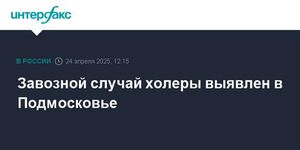Imported Cholera Case Detected In Moscow Region