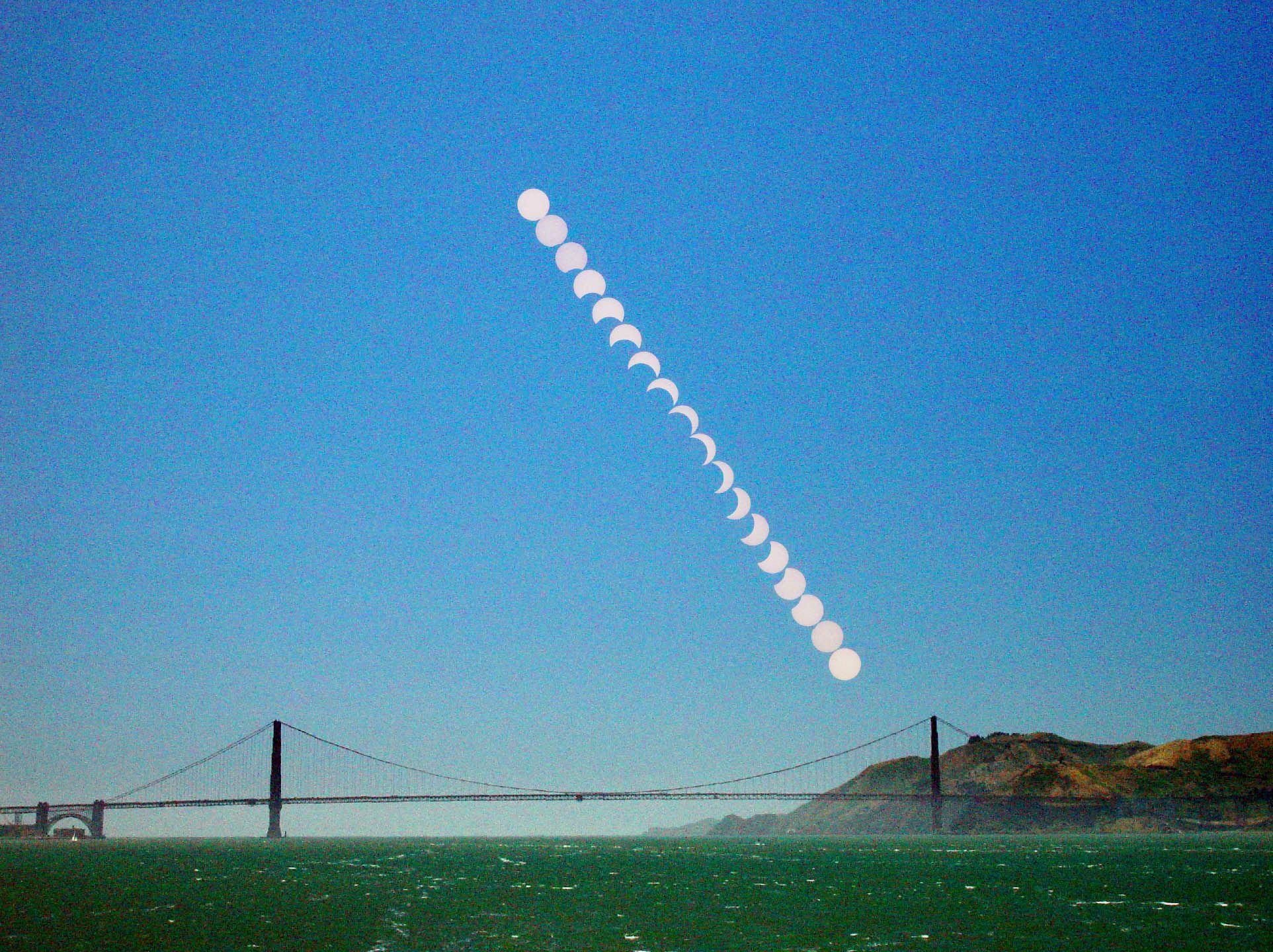 A Partial Eclipse Over the Golden Gate Bridge