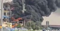 Authorities in Abu Dhabi tackle huge blaze on Yas Island