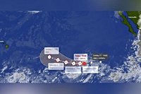 Hurricane Kiko path, map as storm upgraded