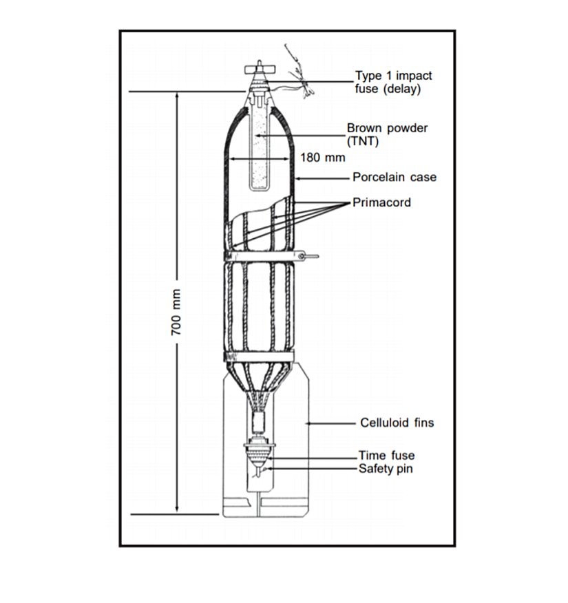 Tip 50 Uji bombası 55 kilo ağırlığında, 3 galon kapasiteliydi.