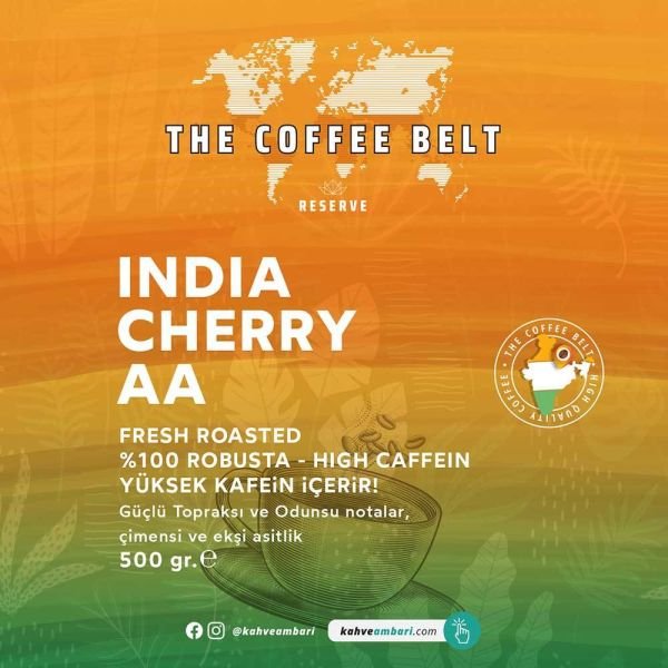 India Cherry AA Robusta Yöresel Kahve 500 gr.