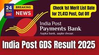 India Post GDS Result 2025: Check 1st Merit List Date for 21,413 Post, Cut Off - UP Excise Portal