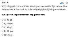 Buna göre hangi elementten kaç gram artar?