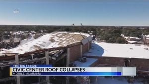 Snowstorm Causes Mobile Civic Center Roof Collapse