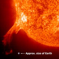 An Erupting Solar Prominence from SOHO