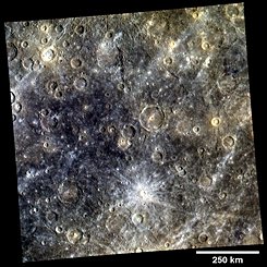 Mercury's Surface in Exaggerated Color