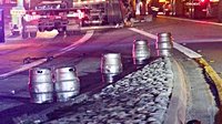 Beer kegs snarl morning commute on WB 210 Freeway through San Gabriel Valley