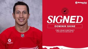 Dominik Shine Makes NHL Debut With Red Wings