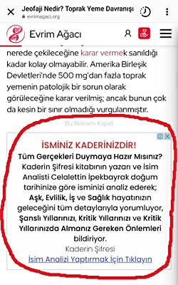 Neden sitede sahte bilim reklamları çıkıyor?
