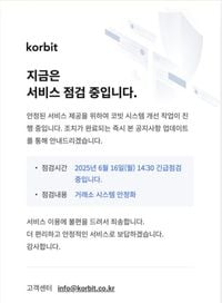 [단독] 코빗, 4시간째 긴급점검…거래·출금 전면 불가