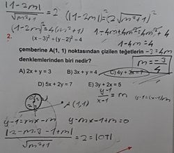 Çemberin dışındaki bir noktadan, çembere kaç tane teğet çizilebilir?