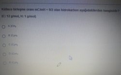 Kütlece birleşme oranı mC / mH = 9 / 2 olan hidrokarbon aşağıdakilerden hangisidir ?