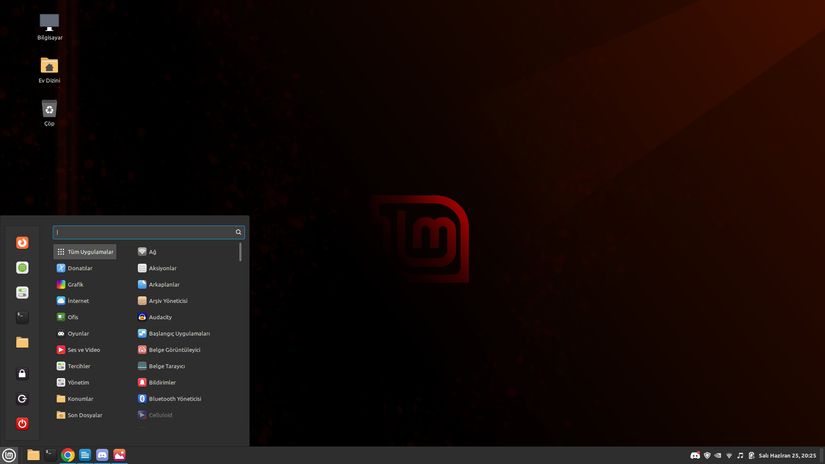 Standart Linux Mint Masa Üstü
