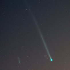 Two Camera Comets in One Sky
