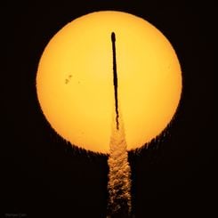  Rocket Transits Rippling Sun 