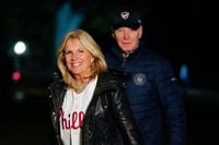 Former President Joe Biden was at Citizens Bank Park during Monday's playoff game