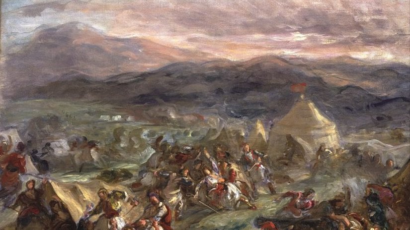 Çin Esaretinde bulunan Türklerin temsili yağlı boya çalışması