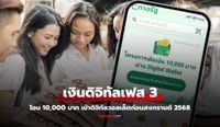 เงินดิจิทัลเฟส 3 แจก 10,000 บาท กลุ่ม 16-20 ปี รัฐโอนเงินก่อนสงกรานต์ 2568