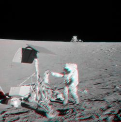 Apollo 12 ve Surveyor 3'ün Stereo Görüntüsü