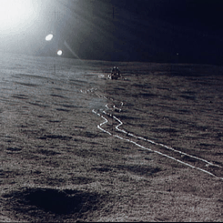 Apollo 14: Rickshaw Tracks Across the Moon