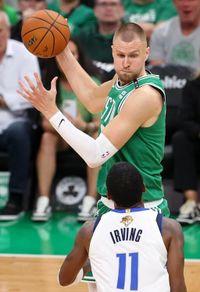Kristaps Porzingis pulled from Celtics' NBA playoff Game 1 against Knicks