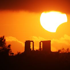 Eclipse over the Temple of Poseidon