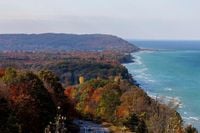 This hidden gem is a fall leaf peeping must-see with spectacular Lake Michigan views