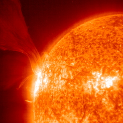 A Solar Prominence Erupts